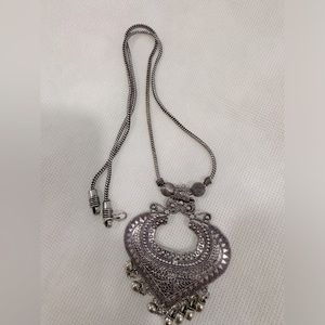 Indian Ethnic Traditional Silver Plated Oxidized Afghani Style long necklace